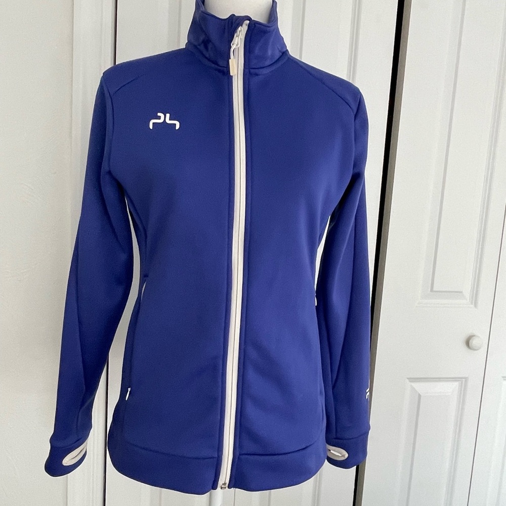 powderhorn  Blue Jacket  Full Zip Long Sleeves Fleece Lining Women Medium